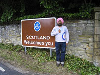 Hardeep at the Scotland/England Border